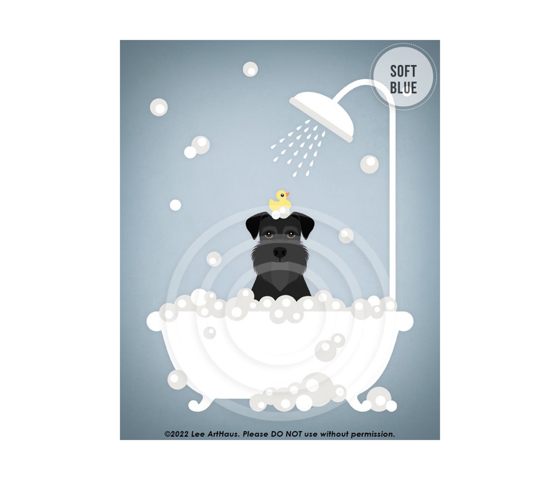 Black Schnauzer Bubble Bath Clawfoot Tub Rubber Duck Bathroom Poster - Image 2