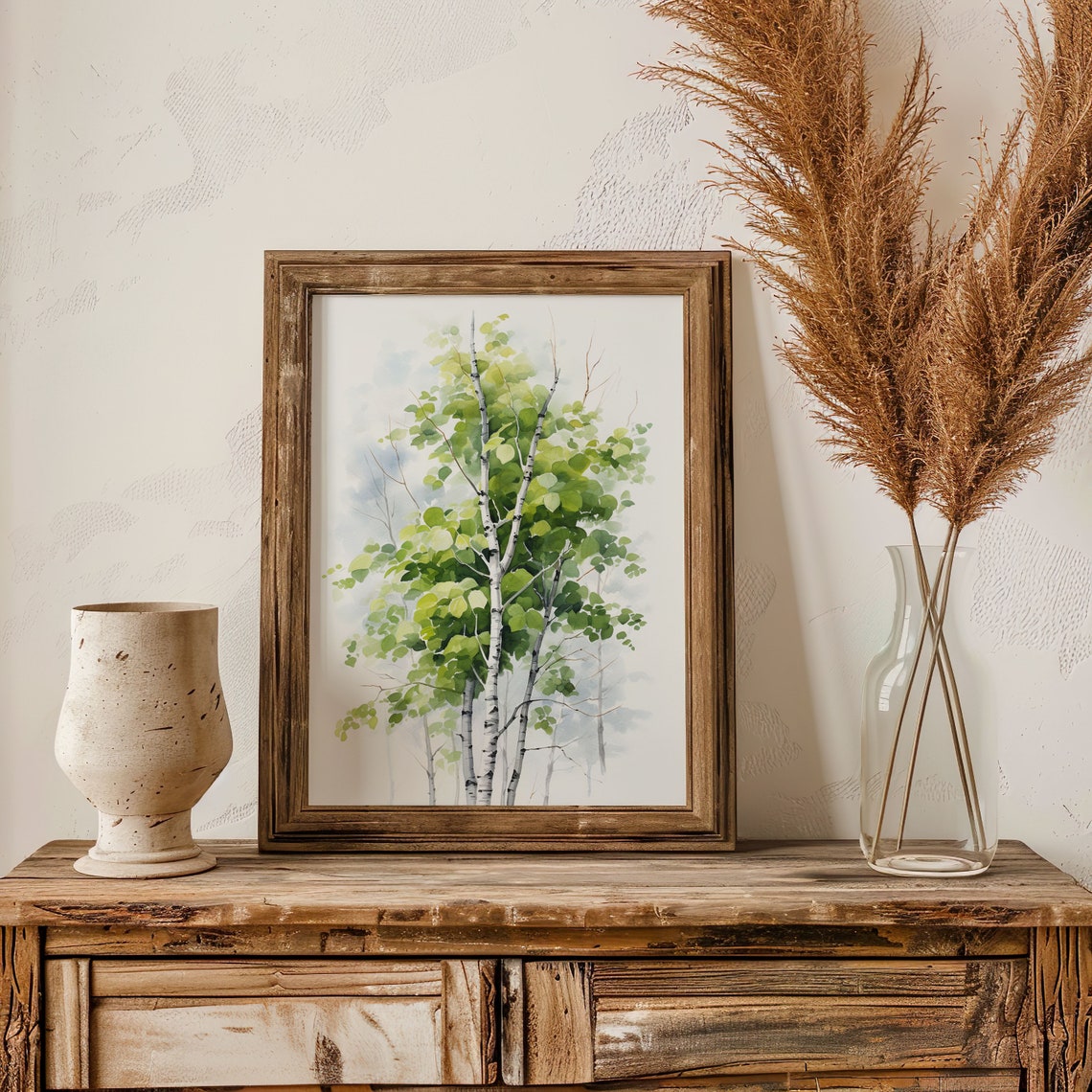 Spring Birch Tree Forest Watercolor Landscape Woodland Art Poster - Image 3