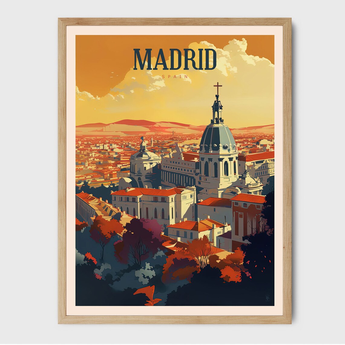 Madrid Travel Poster, Spain Wall Art for Home