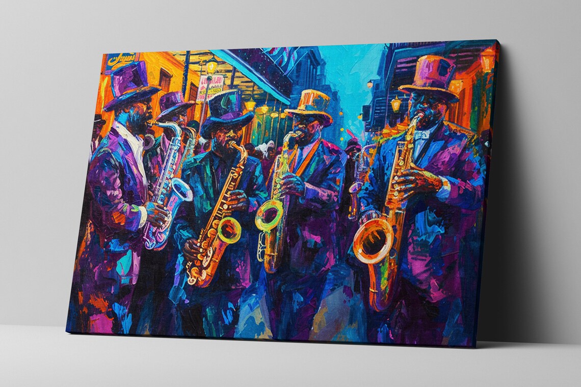 New Orleans Jazz Band, Bourbon Street Mardi Gras Art Print - Image 5