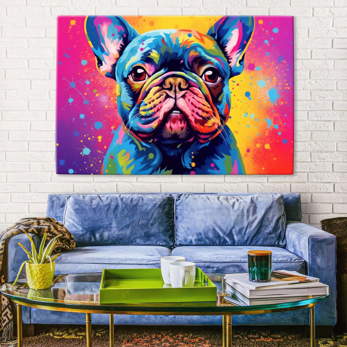 French Bulldog Portrait Art Print, Colorful Frenchie - Image 2