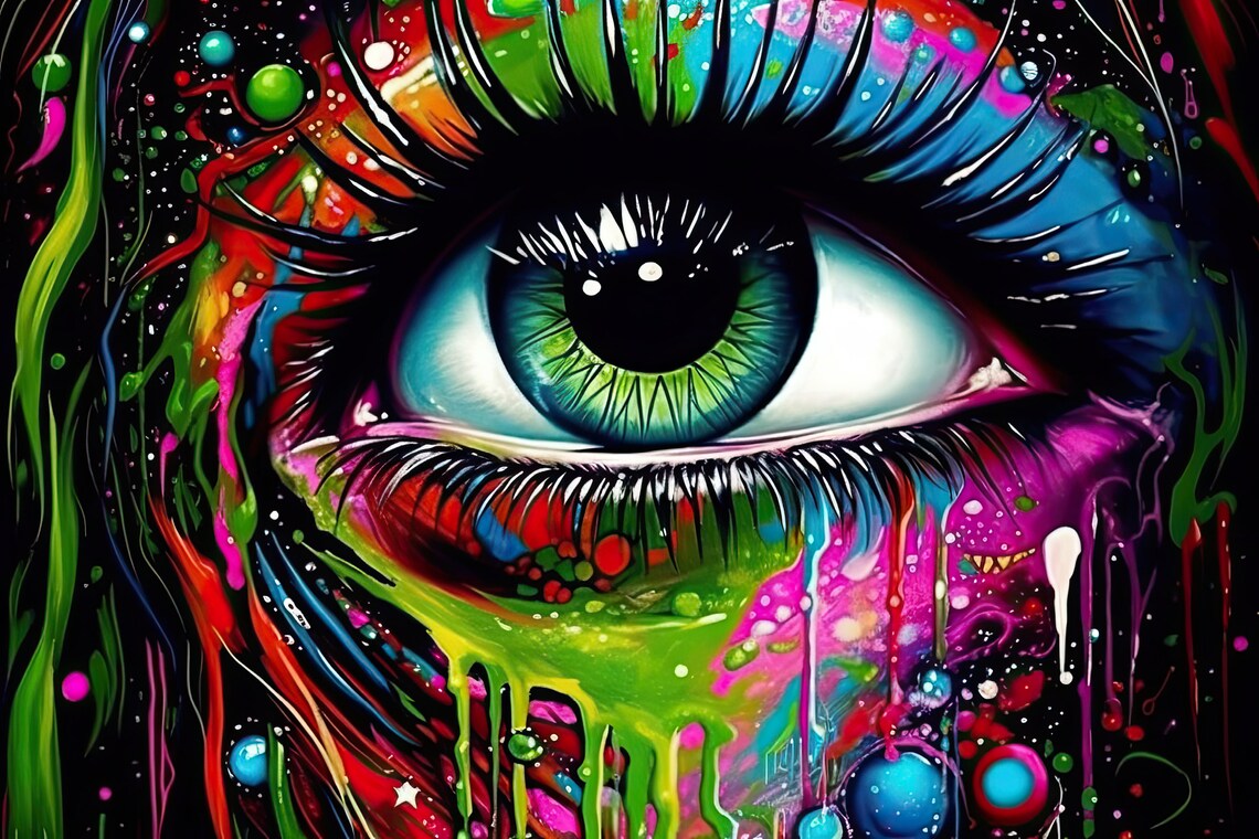 Psychedelic Eye Dripping DMT LSD Giclee Art Print - Image 5