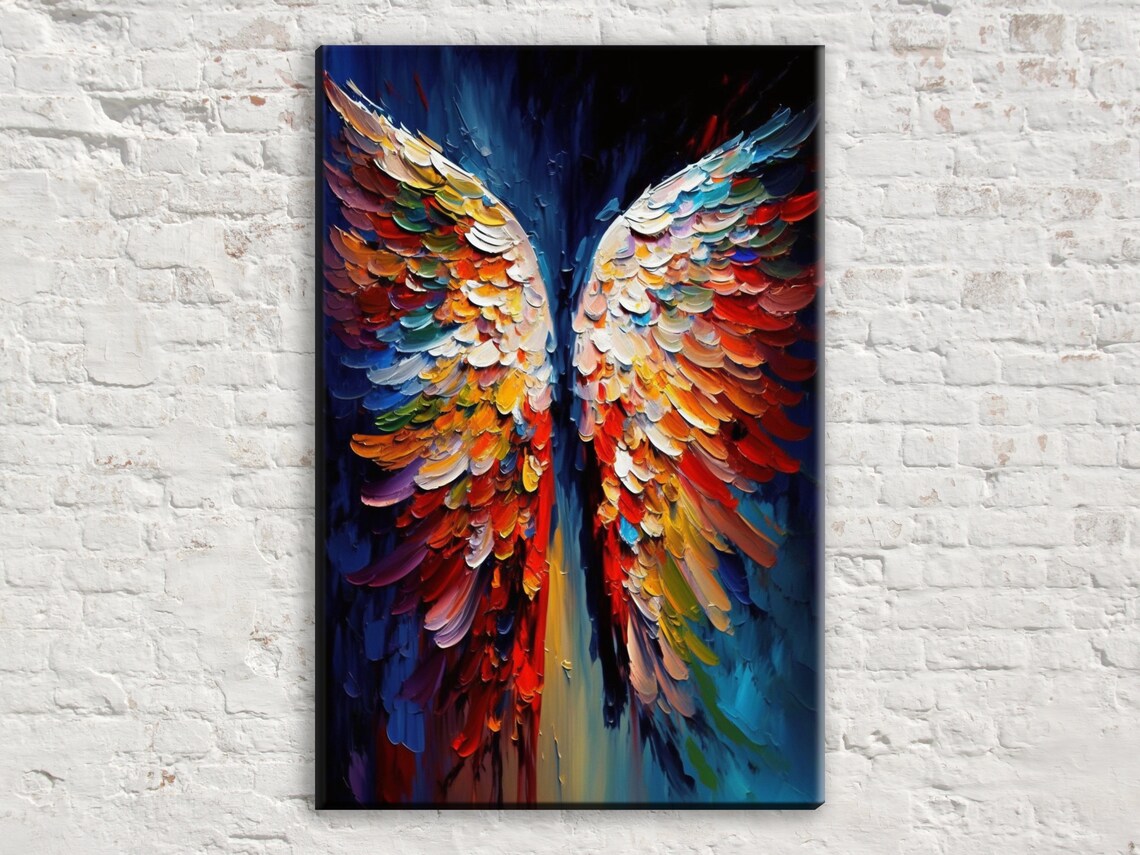 Angel Wings Spiritual Art Print, Angelic Painting