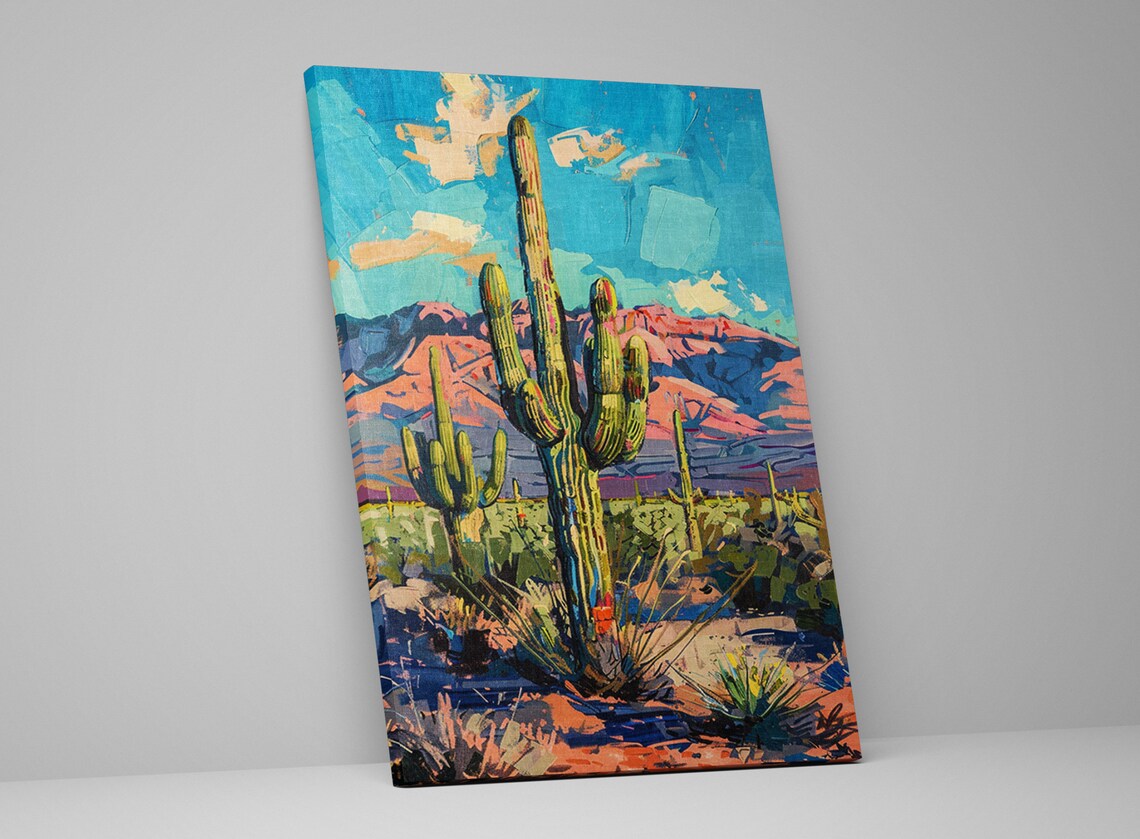 Saguaro Cactus Wall Painting, Giclee Art Print - Image 5