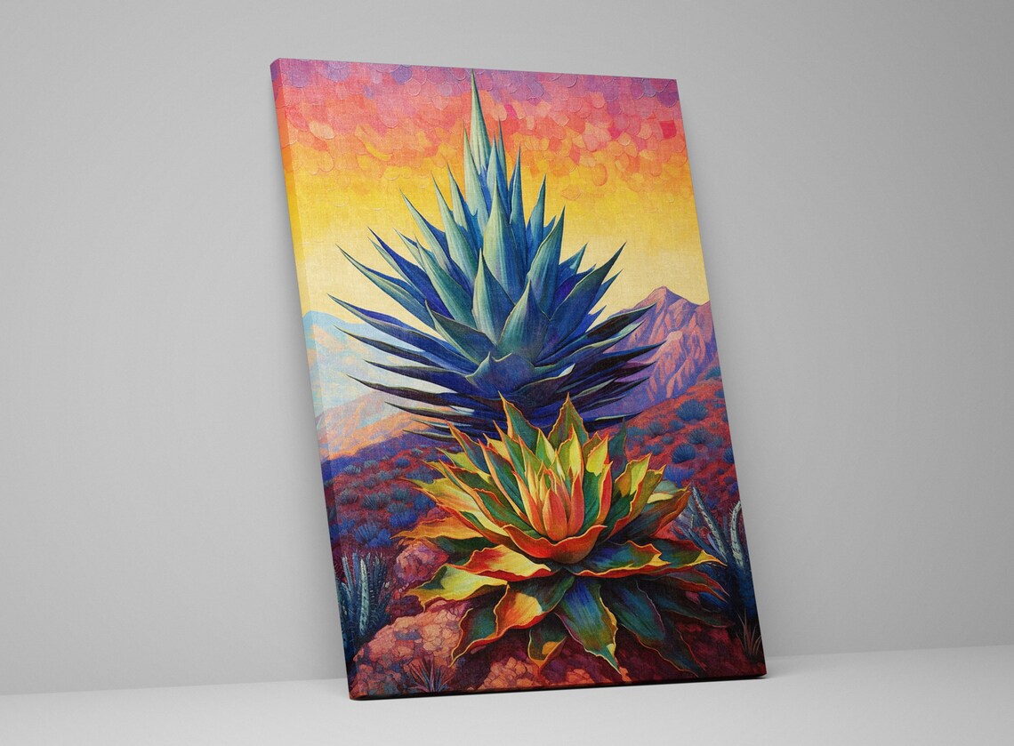 Blue Agave Plant, Modern Southwest Desert Art Print - Image 4