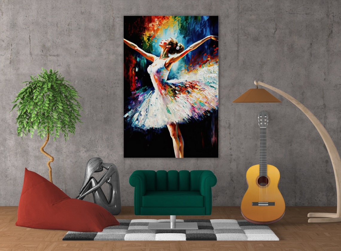 Ballerina Painting Print Reproduction Graceful Ballet Artwork Giclee Print - Image 3