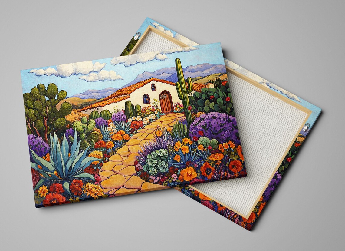 Mexican Desert Adobe Print Rustic Eclectic Decor Framed Or Unframed Gallery Wrapped Gicle Ready To Hang Extra Large Wall Art - Image 2
