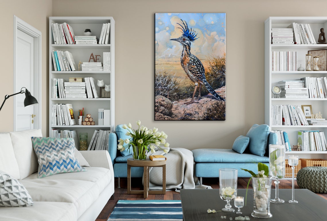 Greater Roadrunner Desert Bird Detailed Wildlife Southwest Art Poster - Image 2