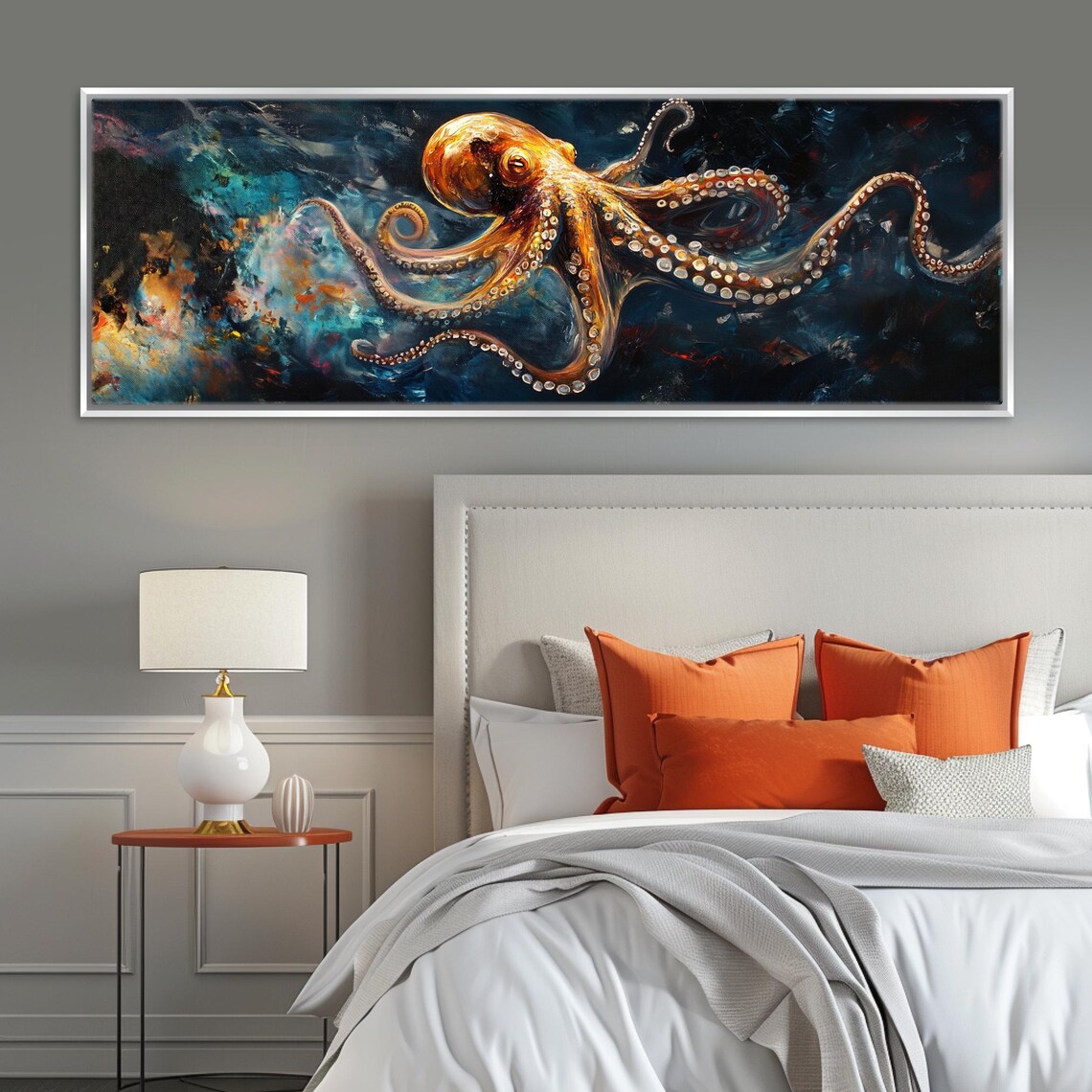 Panoramic Octopus Ocean-Inspired Wall Art Print