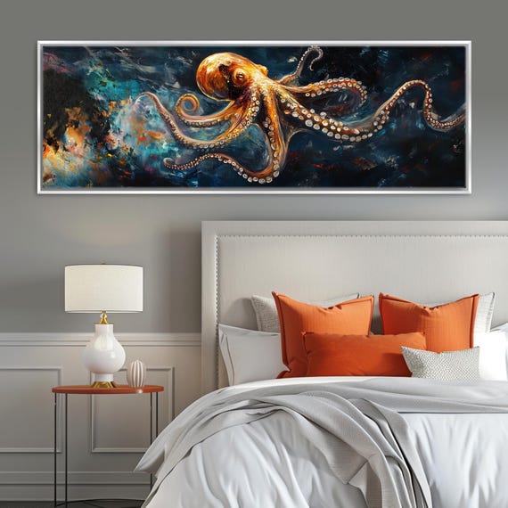 Panoramic Octopus Ocean-Inspired Wall Art Print
