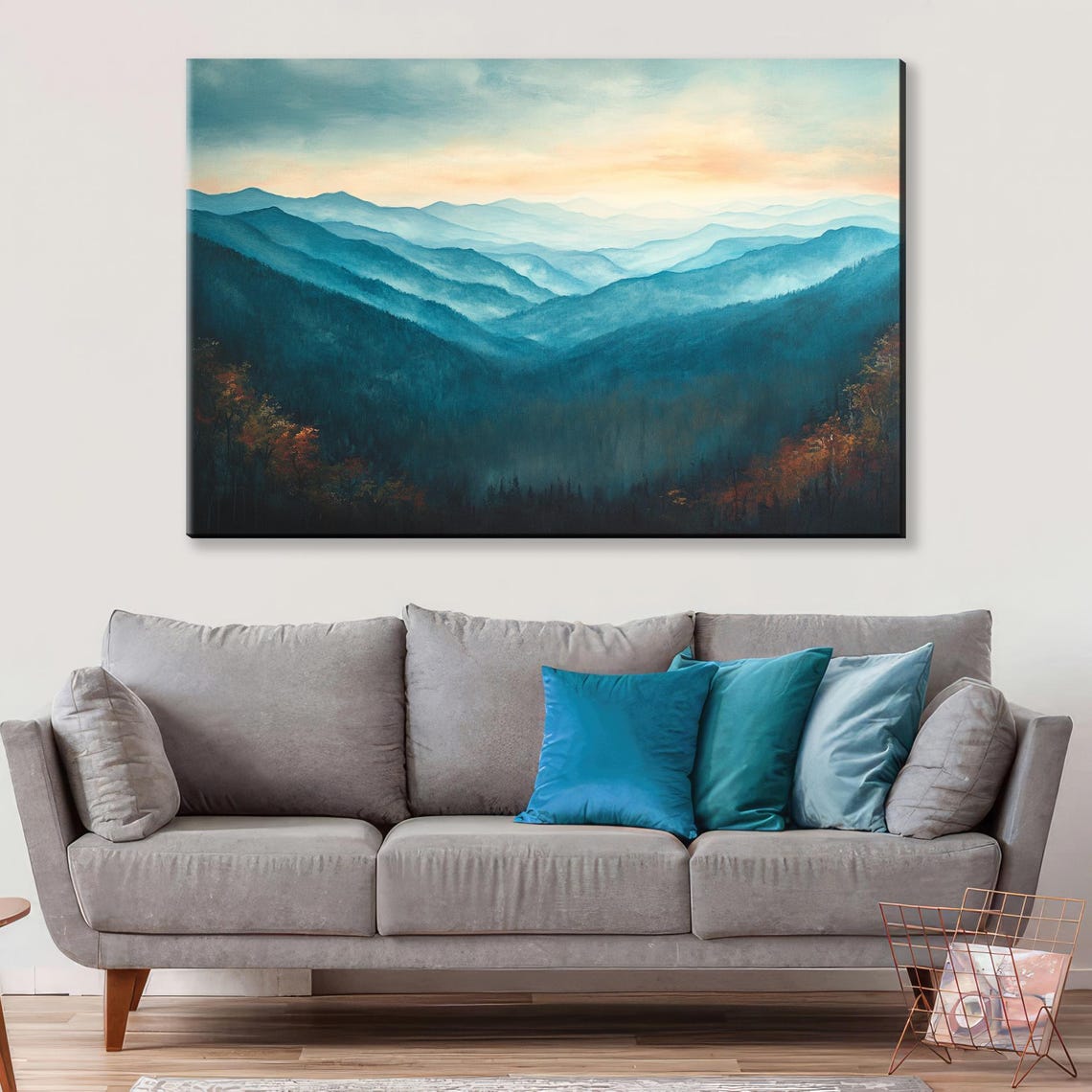 Great Smoky Mountains Misty Peaks Sunrise Serene Scenic Wall Art - Image 5