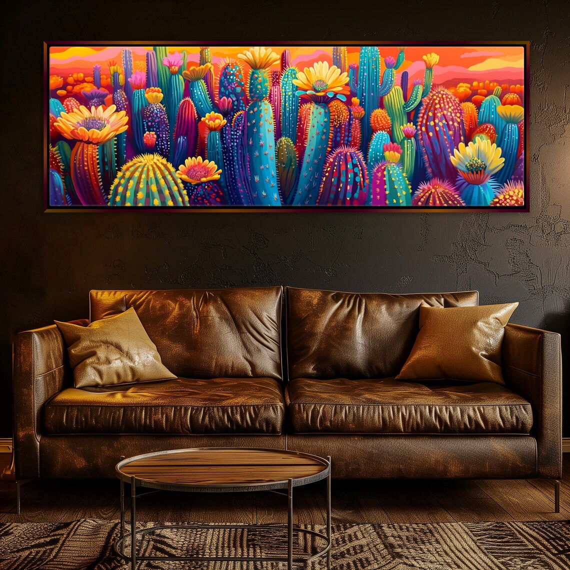 Desert Saguaro Bloom Panoramic Wall Art Print - Image 5