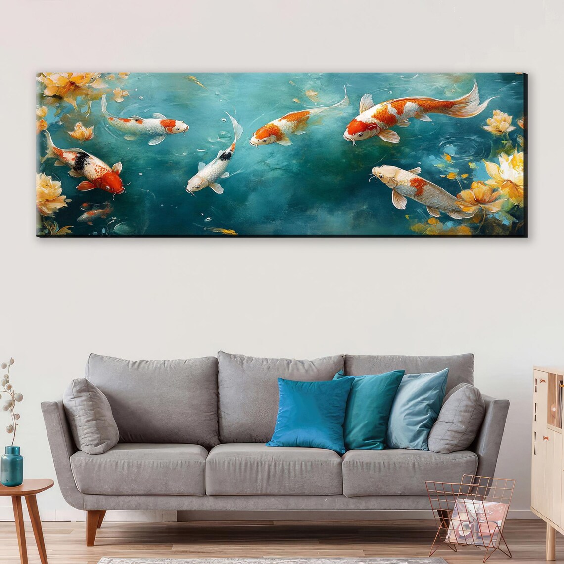 Panoramic Koi Fish Art Print, Long Horizontal - Image 5