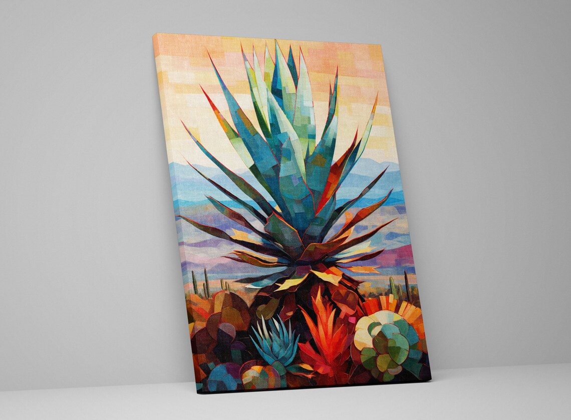 Agave Desert Scene, Modern Southwest Art Print - Image 4