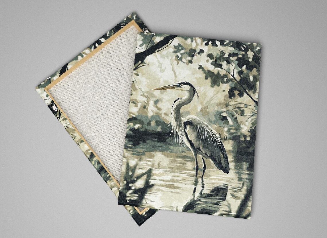 Muted Blue Heron, Coastal Bird Wall Art Print - Image 2