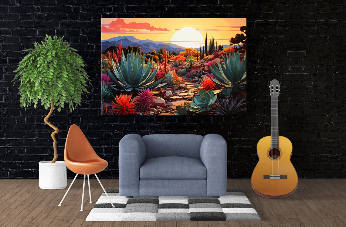 Agave Desert Scene Art Print, Nature Landscape - Image 3