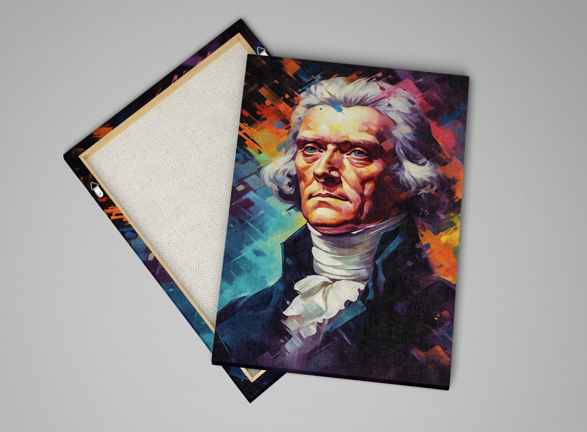 Thomas Jefferson Founding Father Portrait Colorful History Art Poster - Image 4