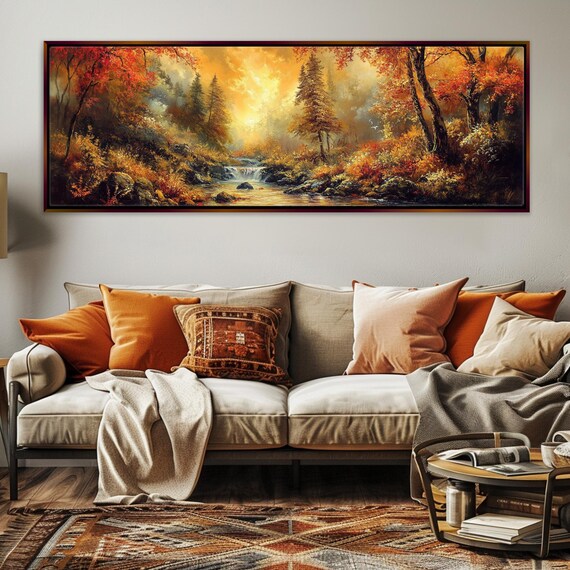 Panoramic Fall Landscape, Thomas Kinkade-Inspired Art Print