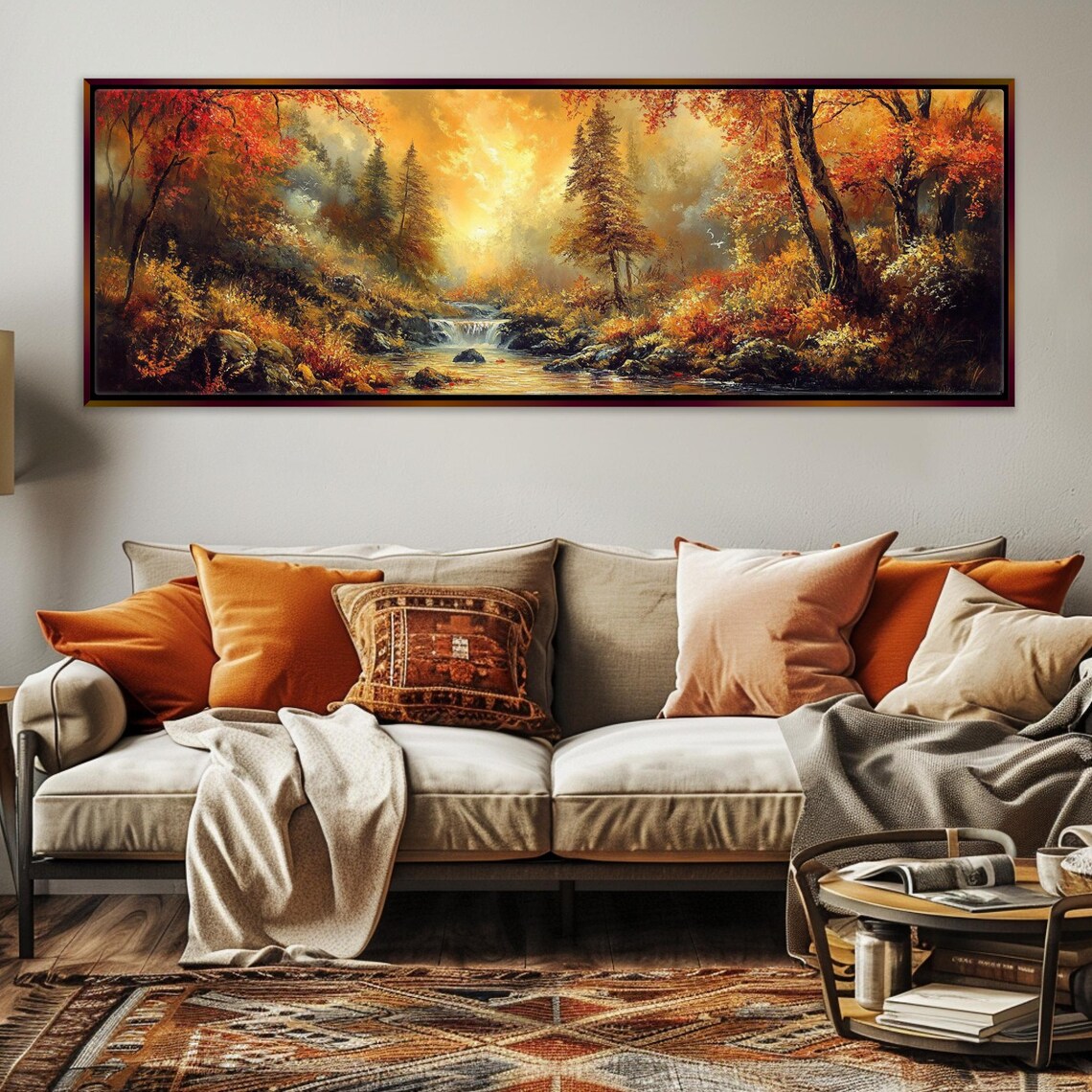 Panoramic Fall Landscape, Thomas Kinkade-Inspired Art Print