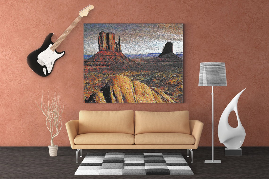 Desert Scene Art Southwest Art Print Desert Canyon Wall Art Impressionist Art - Image 5