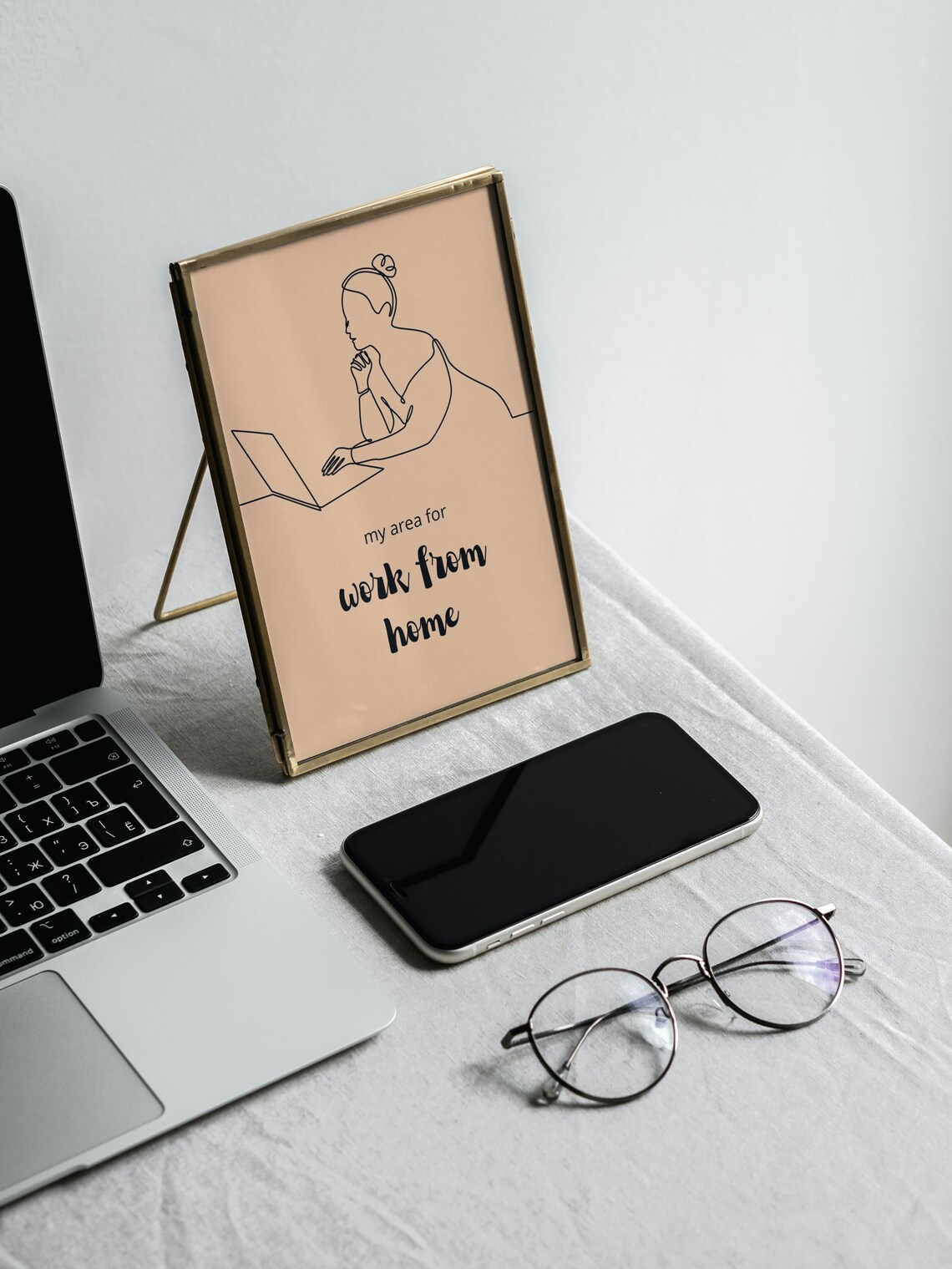 Work From Home, Motivational Home Office Art Print