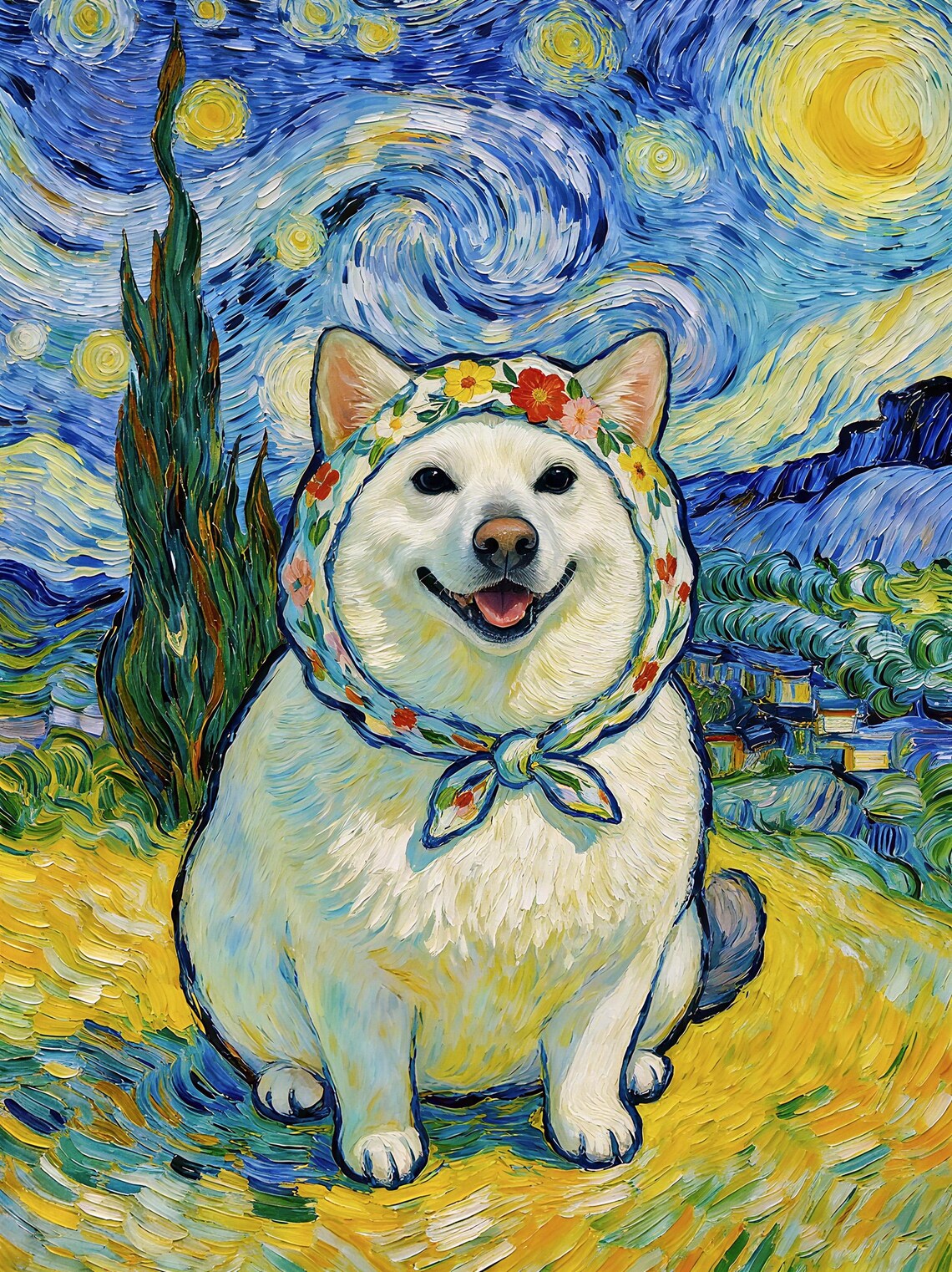 Custom Pet Portrait Funny Design, Dog Lover Gift