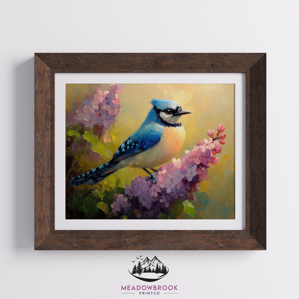 Bluejay Bird Perched On Blooming Lilac Branch - Image 2