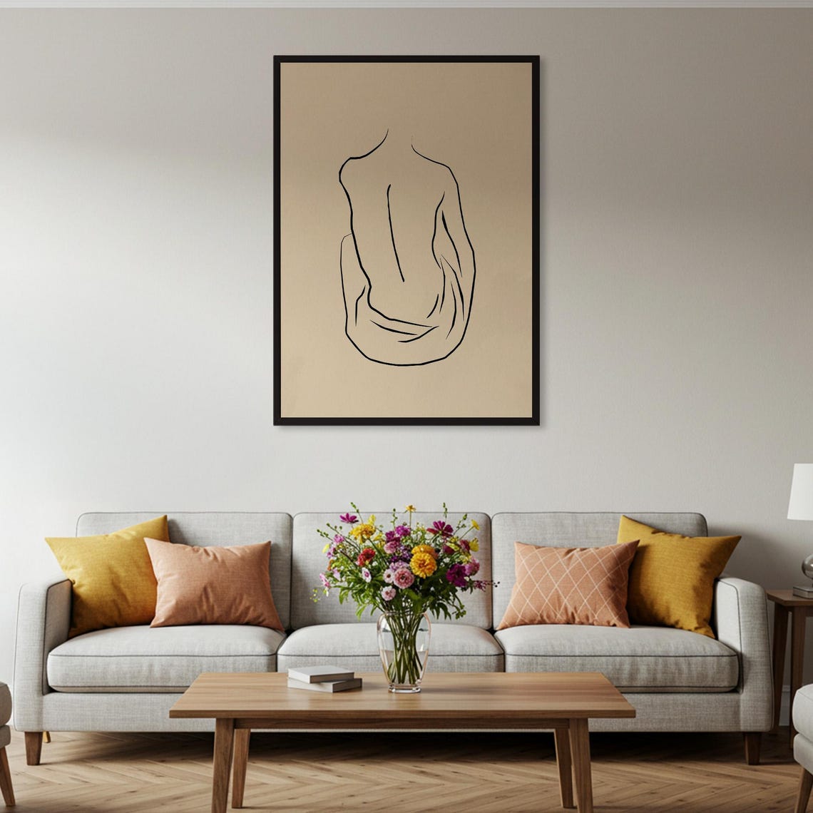 Minimalist Body Line Art Poster Abstract Female Figure Print Modern Wall Decor Framed Or Unframed - Image 2