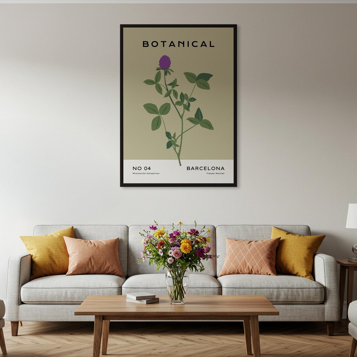 Minimalist Botanical Purple Flower, Simple Floral Art Print - Image 4