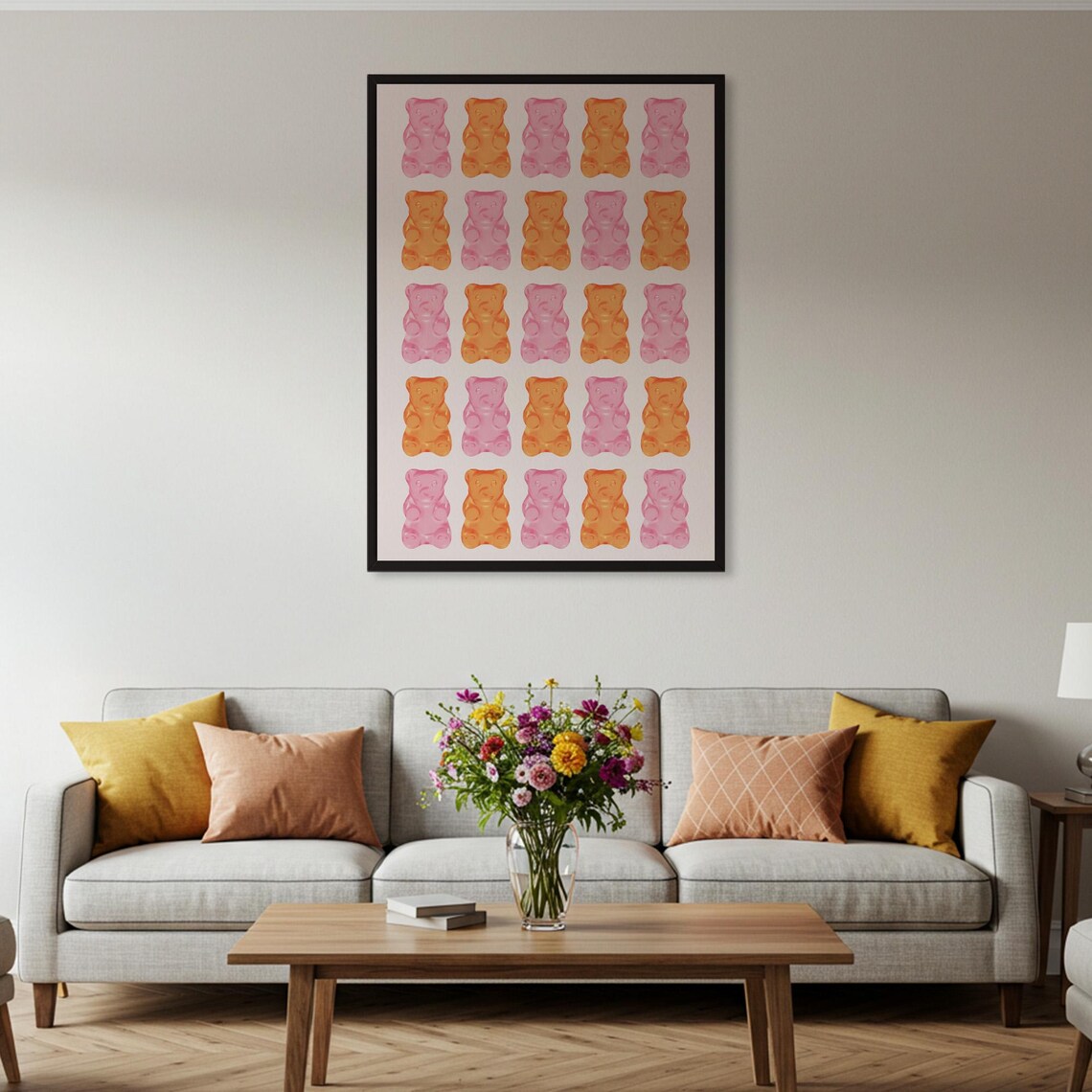 Gummy Bears Pattern Poster, Sweet Food Decor - Image 4