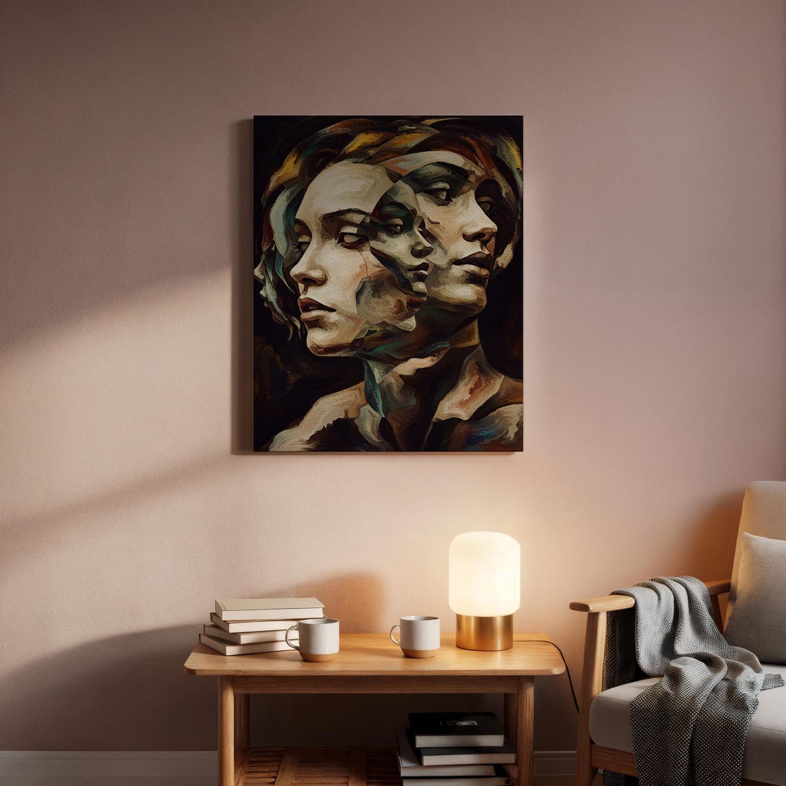 Expressive Face Fragment Vibrant Soul Palette Framed Woman Portrait Dynamic Wall Decor Unique Human Emotion Colorful Display Scene - Image 2