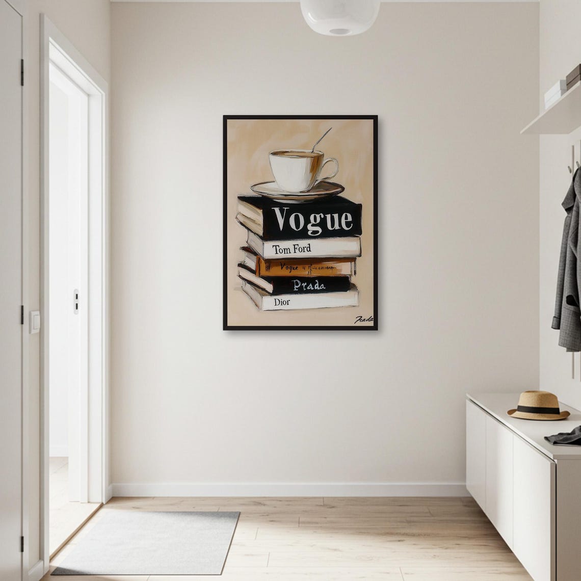 Vogue Tom Ford Prada Dior Fashion Book Stack Coffee Cup Poster - Image 3