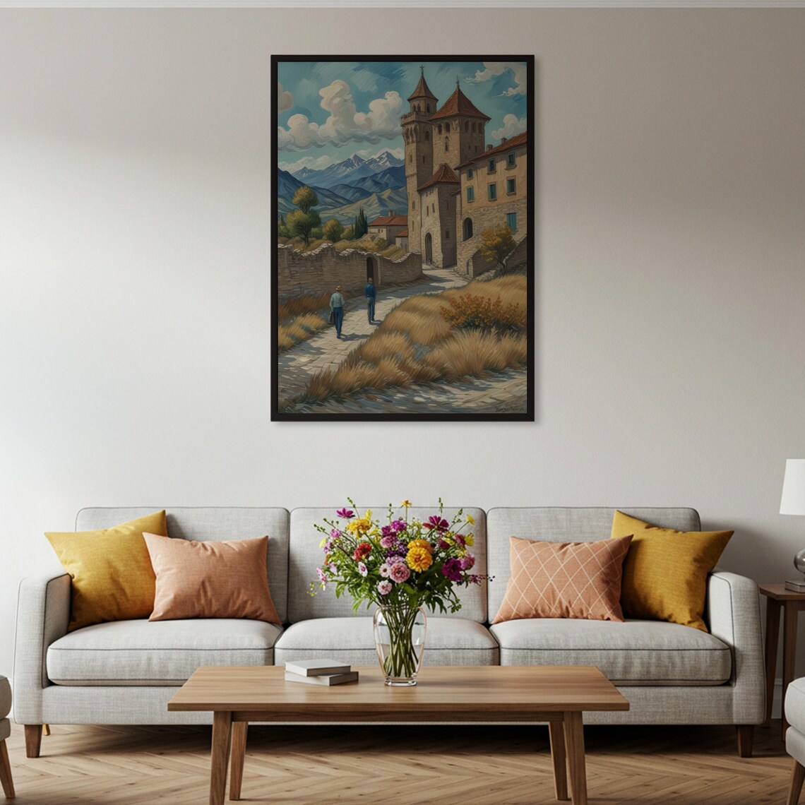 Mountain Castle Travel Poster, Scenic Landscape - Image 4