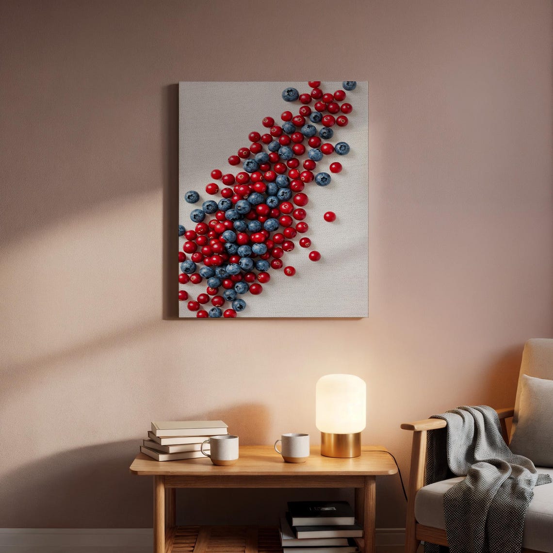 Scattered Blueberries and Red Currants Fresh Fruit Kitchen Art Poster - Image 2