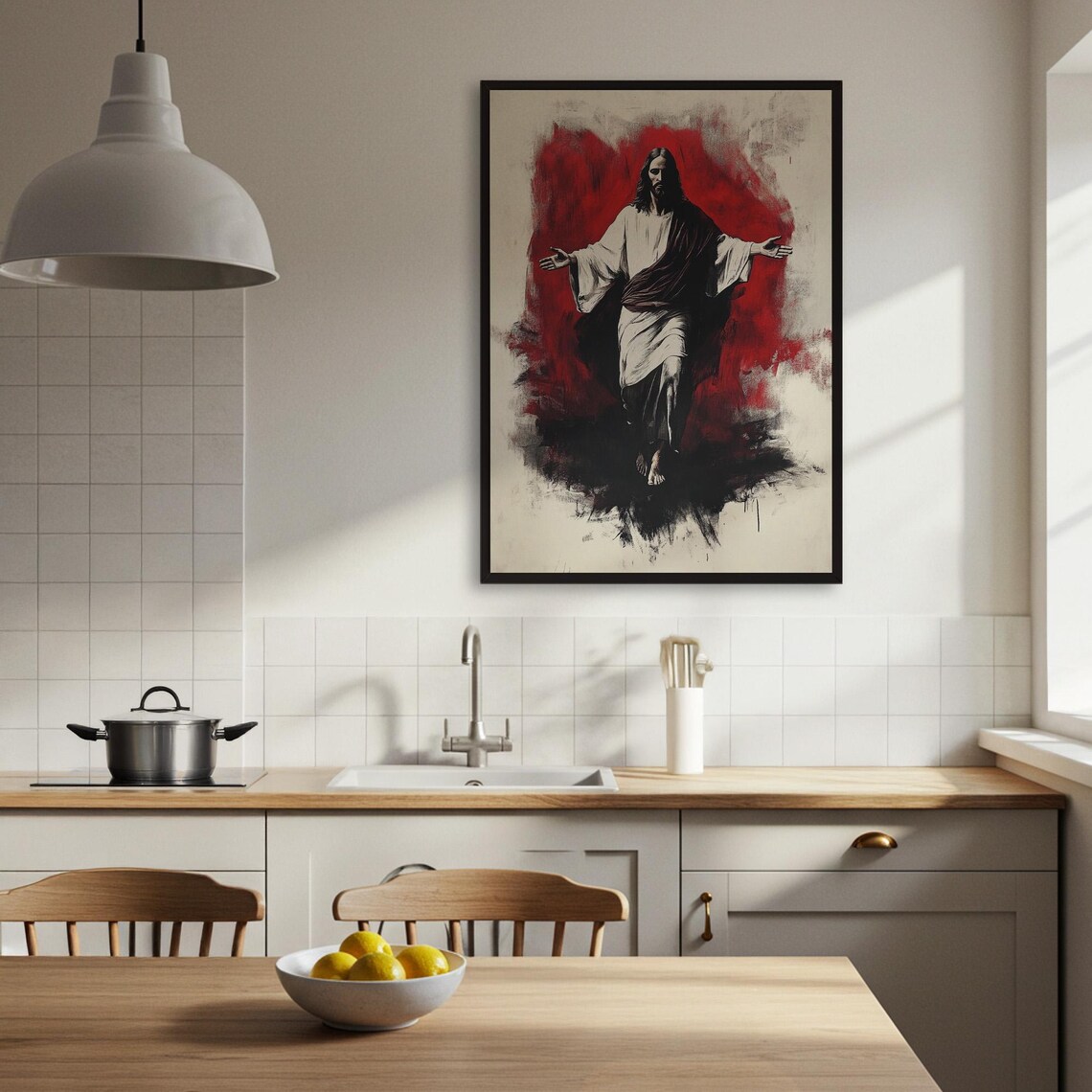 Abstract Jesus Painting, Modern Christian Wall Art - Image 3