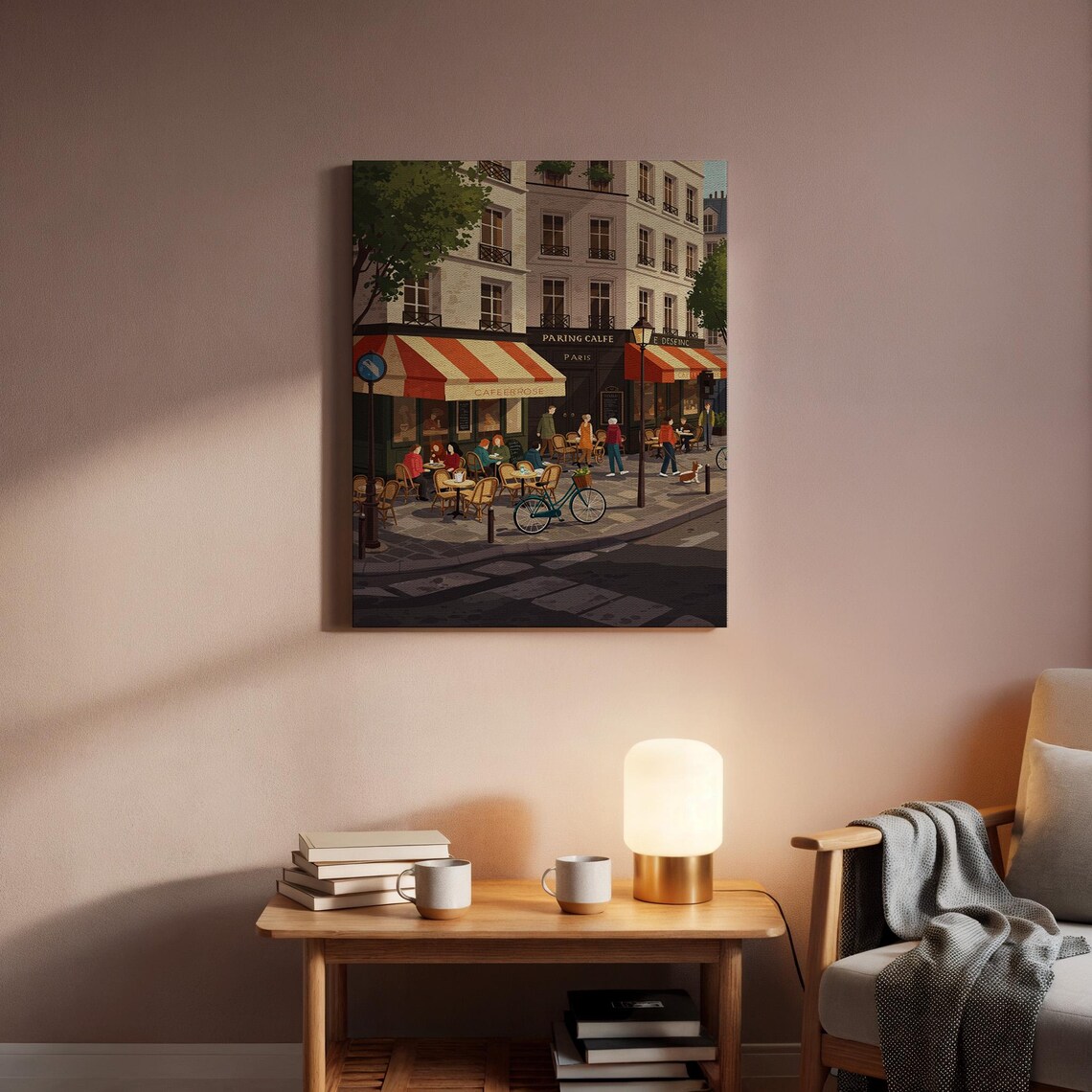 Parisian Cafe Corner Street Scene European Bistro Travel Poster - Image 2