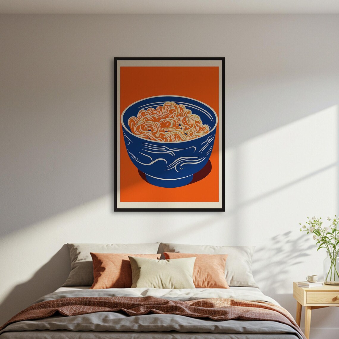 Abstract Noodle Bowl, Minimalist Kitchen Decor