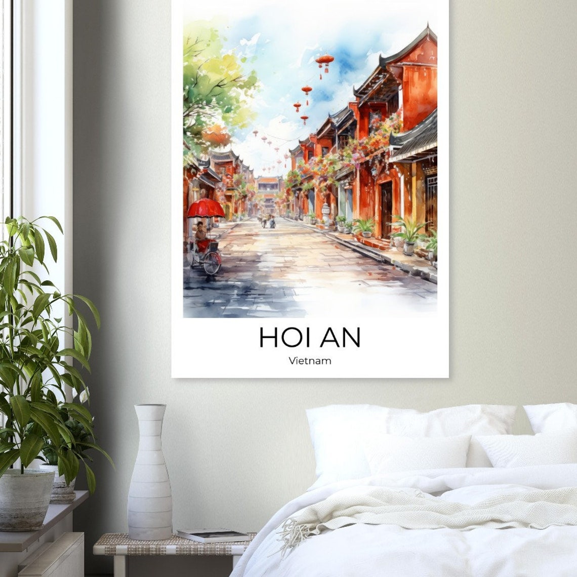 Hoi An Watercolor Travel Poster Of Hoi An Vietnam Wall Art Vietnam Travel Vietnam Vietnam Wall Decoration - Image 3