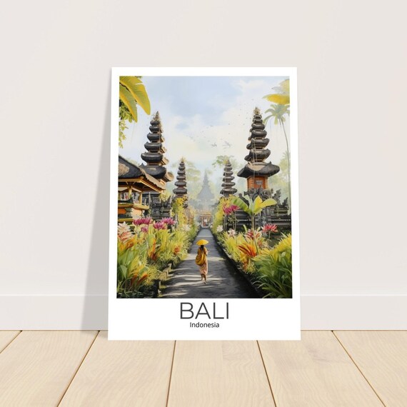 Bali Watercolor Travel Poster Bali Temple Wall Art Bali Travel Print Bali Wall Decoration Bali Travel Souvenir Bali Gift Idea