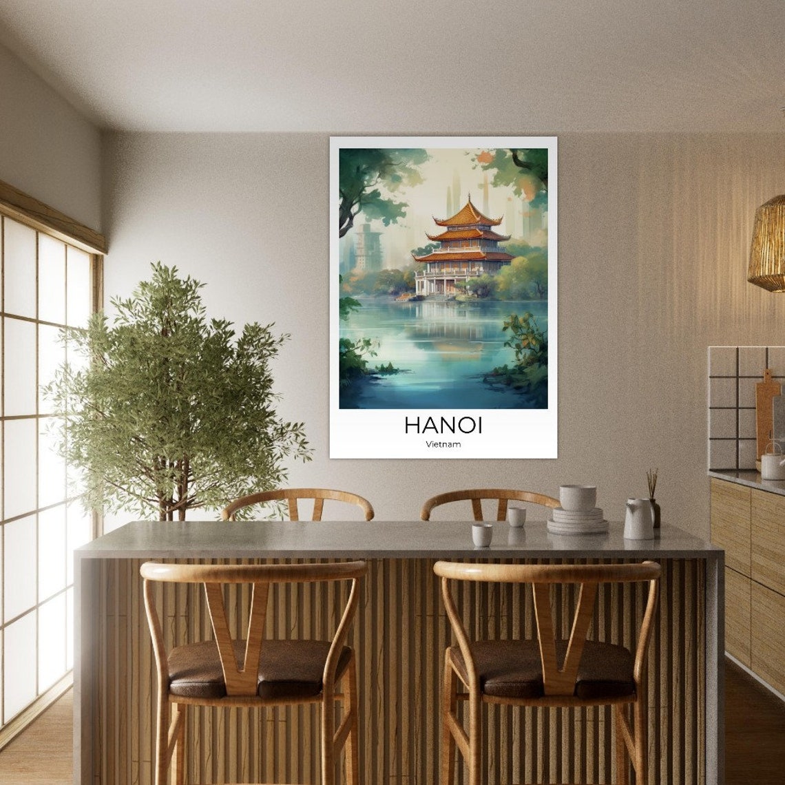 Hanoi Vietnam Travel Poster Travel Poster Of Hanoi Wall Art Hanoi Hanoi Trip Hanoi Travel Souvenir Hanoi Gift - Image 4
