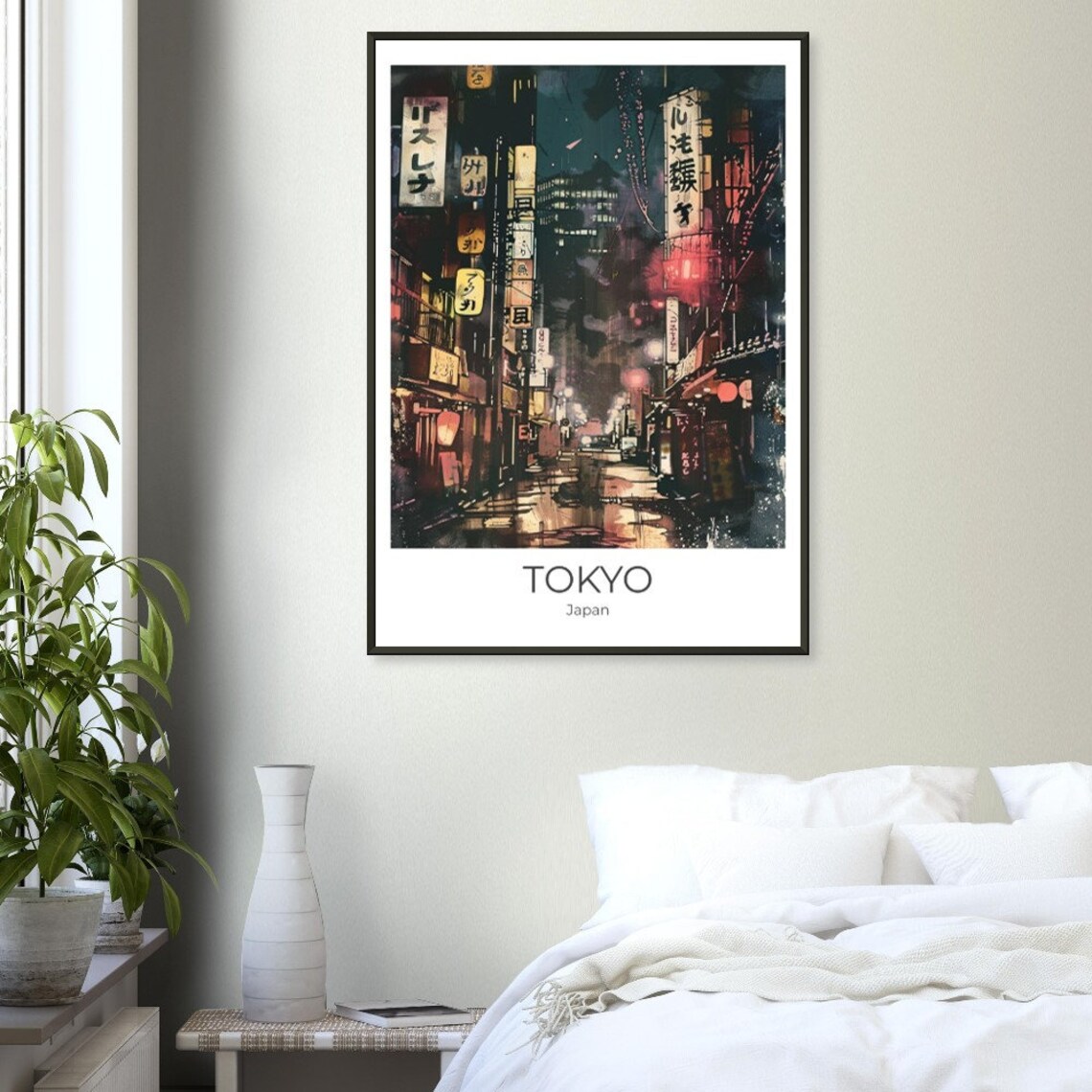Tokyo Japan Neon Alley Night City Scene Retro Travel Art Poster - Image 2