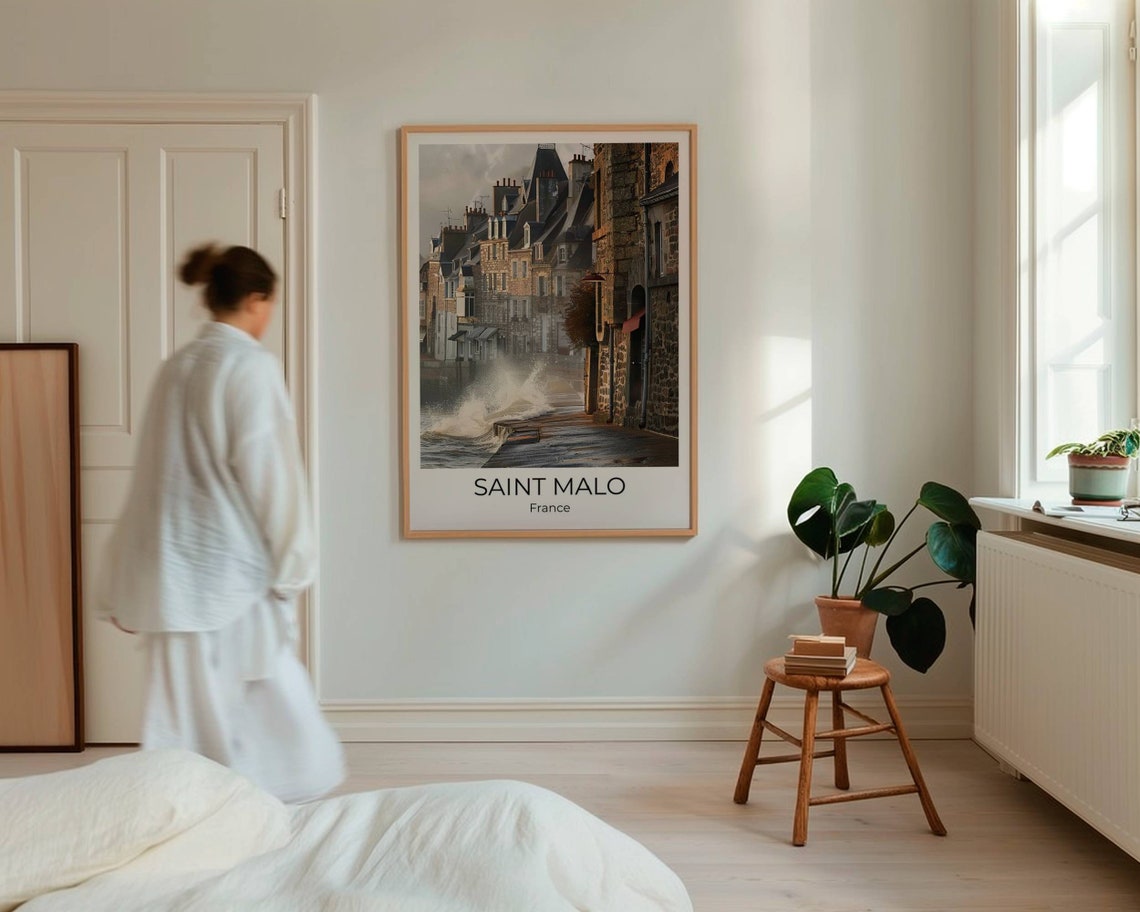 Saint Malo Vintage Travel Poster St Malo Wall Art France Travel Print St Malo Wall Decoration - Image 5