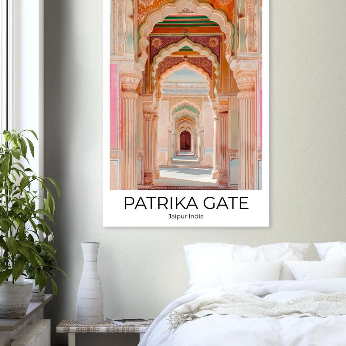 Patrika Gate Jaipur India Ornate Arched Corridor Photo Travel Poster - Image 4