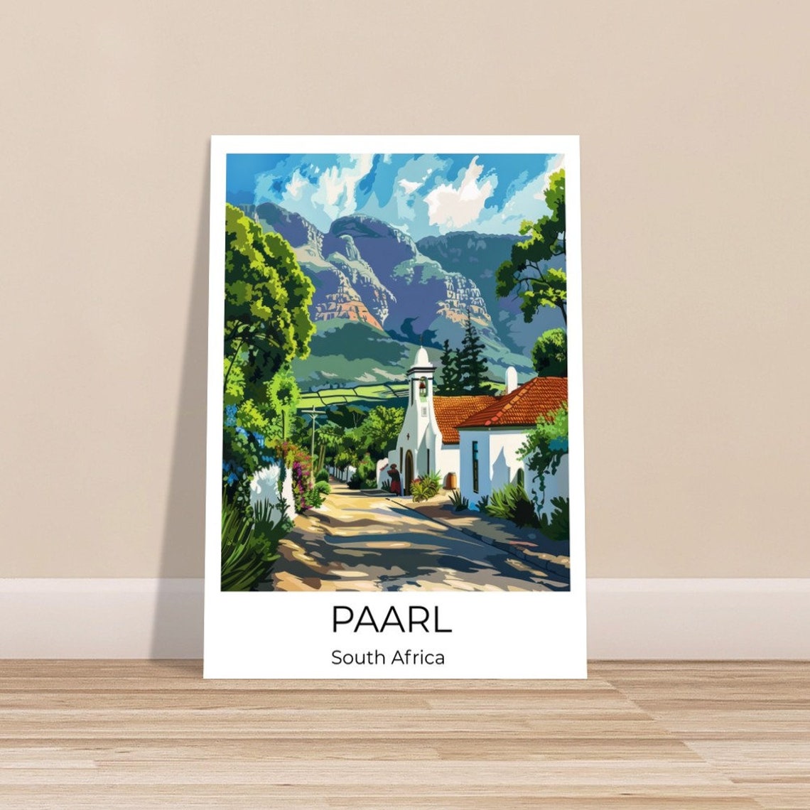 Paarl Travel Poster Paarl Travel Print Paarl Poster Wall Art South Africa South Africa Print