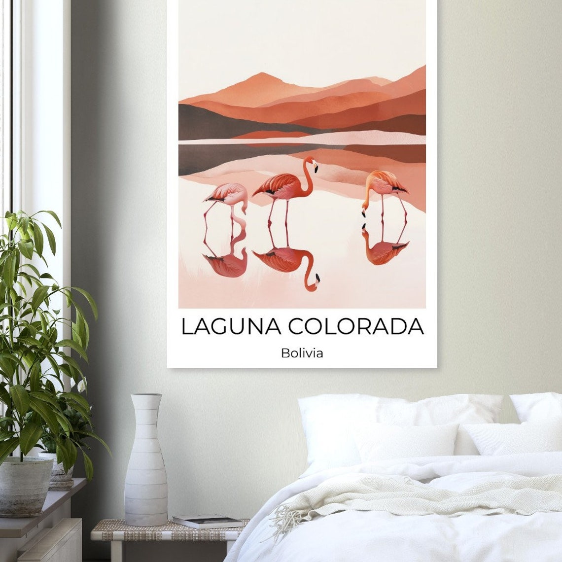 Laguna Colorada Bolivia Minimalistic Travel Poster Bolivia Travel Print Bolivia Watercolor Poster Wall Art Bolivia Bolivia Print - Image 2