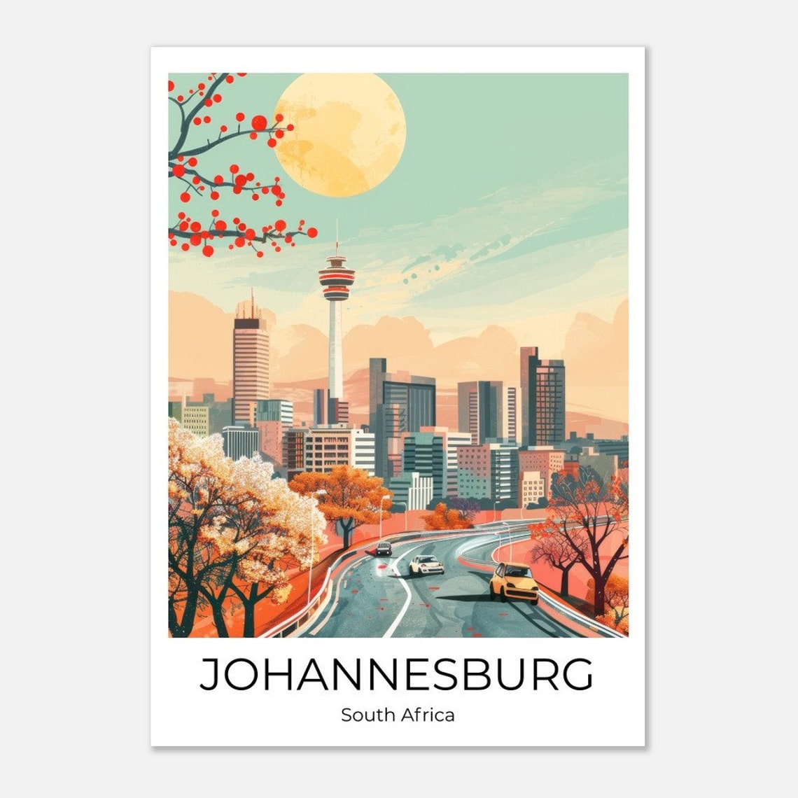 Johannesburg Travel Poster Wall Art South Africa Travel Print Johannesburg Johannesburg Memory - Image 4