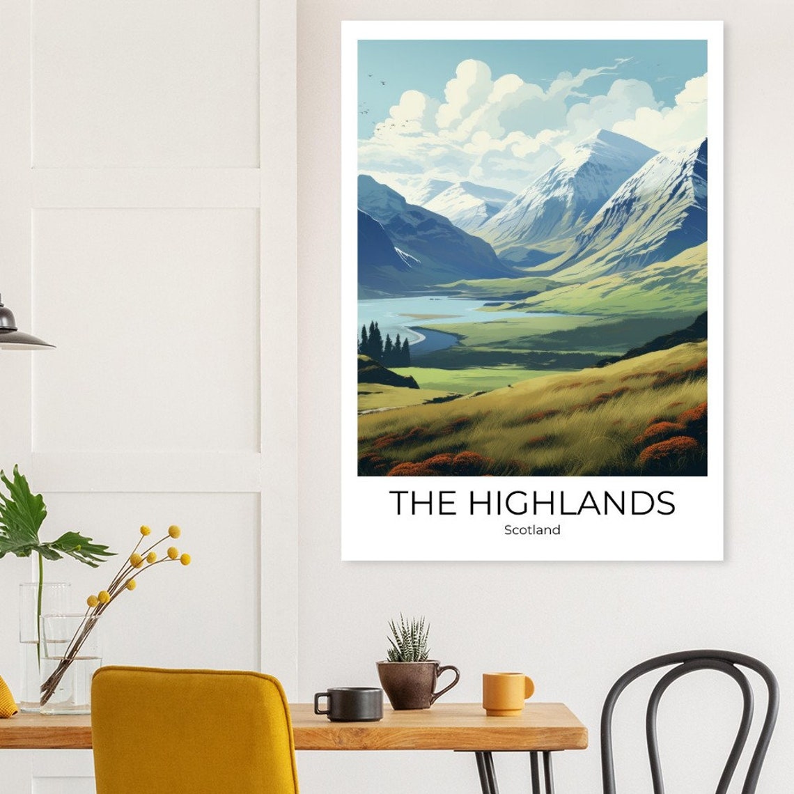 Scottish Highlands Mountain Valley Loch Landscape Scotland Poster - Image 2