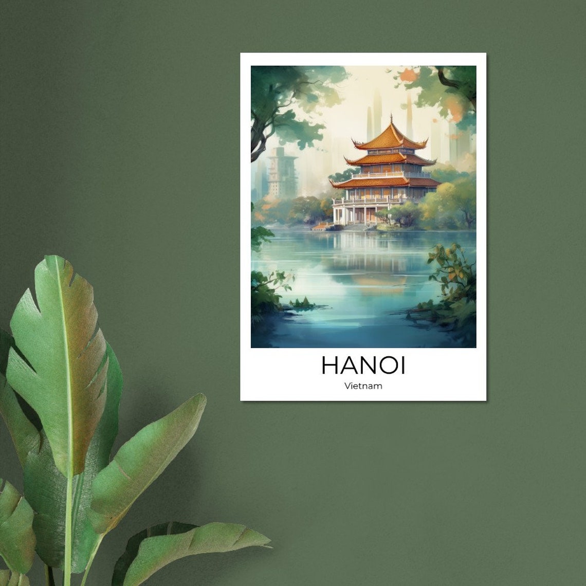 Hanoi Vietnam Travel Poster Travel Poster Of Hanoi Wall Art Hanoi Hanoi Trip Hanoi Travel Souvenir Hanoi Gift - Image 2
