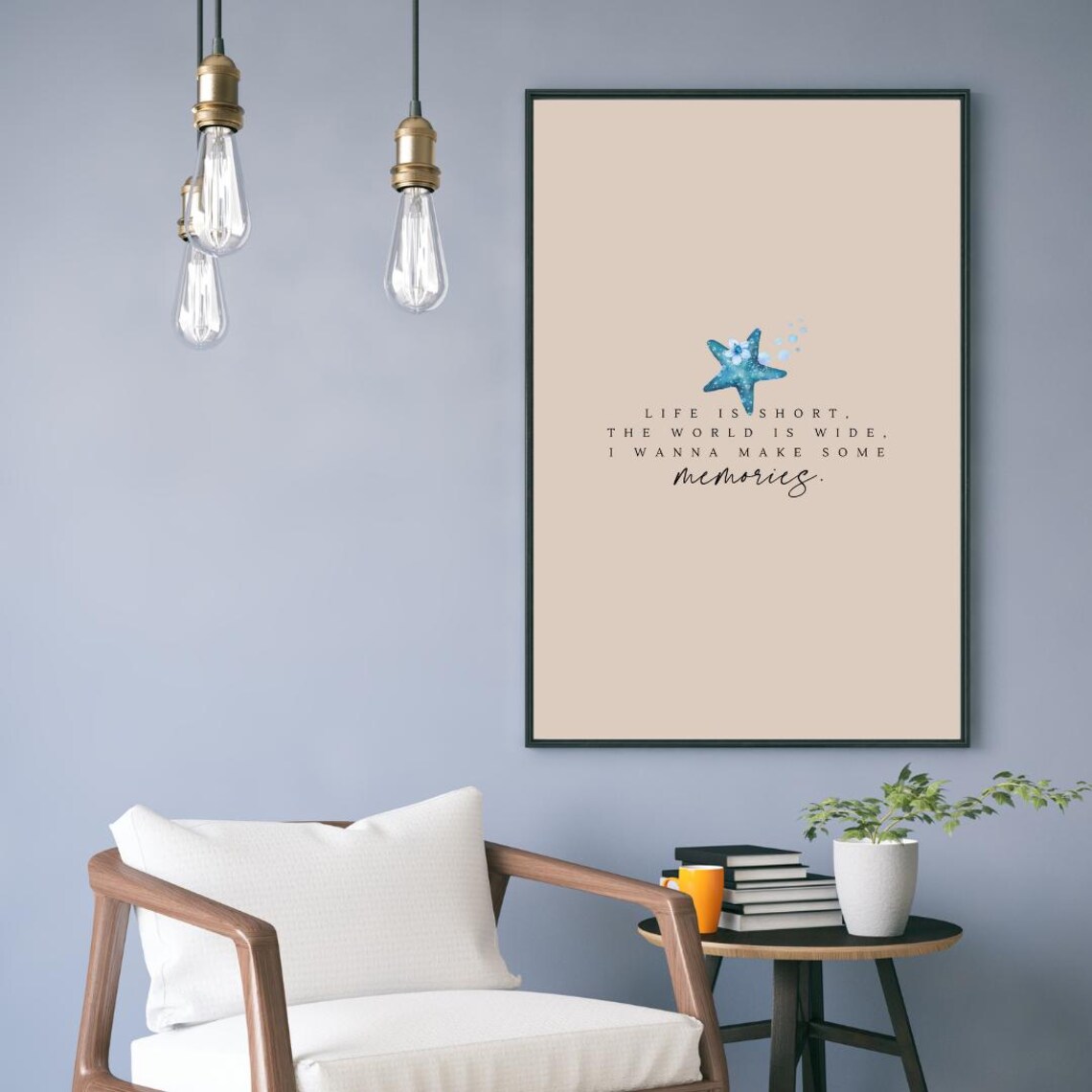 Life Is Short the World Is Wide Memories Starfish Quote Poster - Image 3