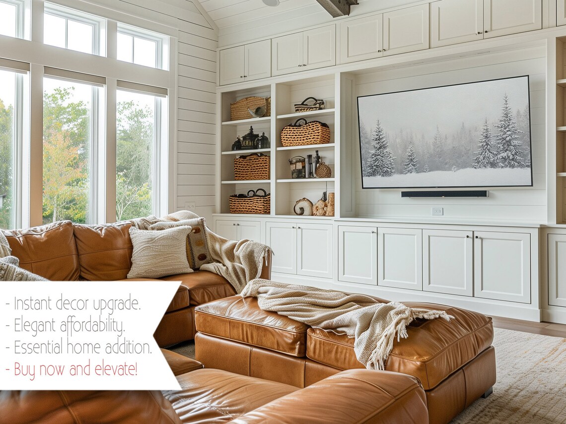 Winter Snowy Trees Vintage TV Art, Dark Academia - Image 3